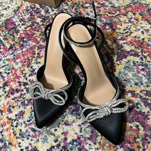 BCBG black rhinestone heels